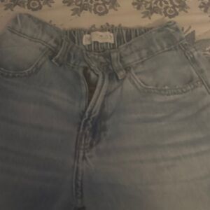 Zara Sky Blue Denim Trousers
